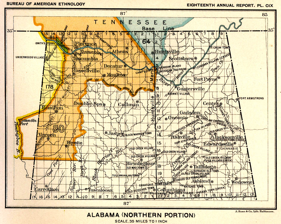 Alabama (Northern Portion), 
Map