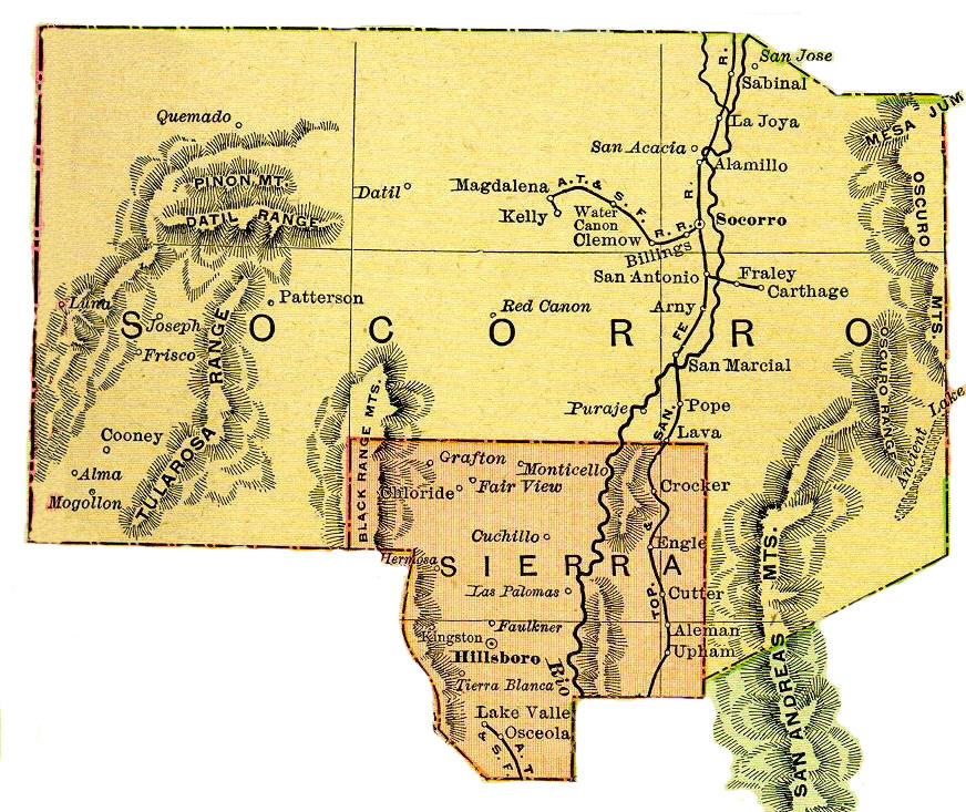 Socorro County New Mexico 1895 Map