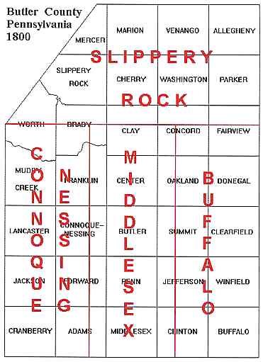 Butler County Pennsylvania Old Township Map Lines 3426