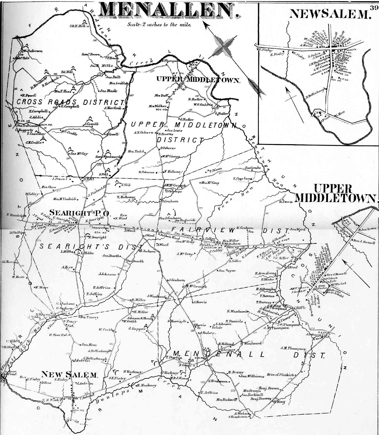 Fayette County Pennsylvania Maps, 1872