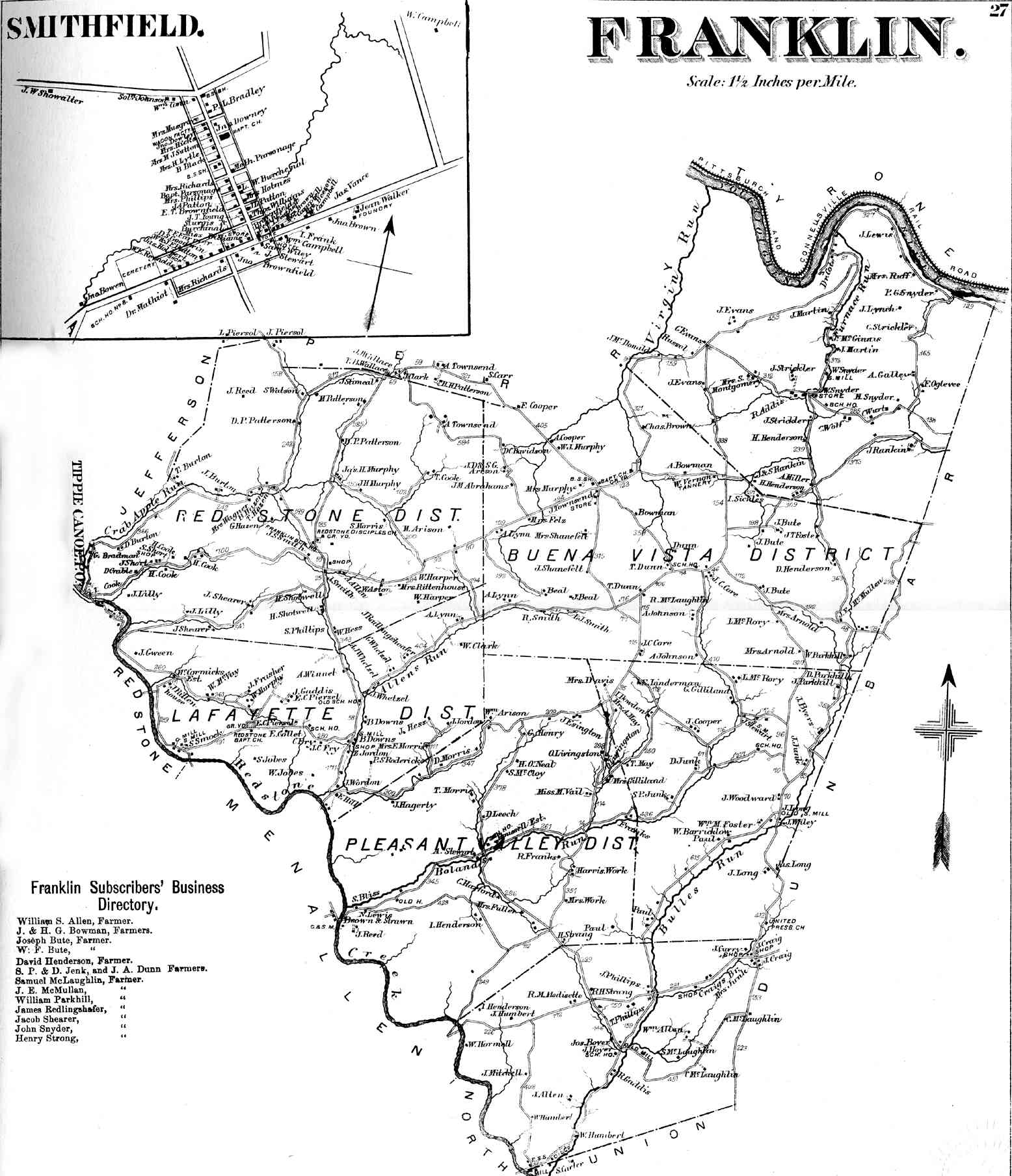 Fayette County Pennsylvania Maps, 1872